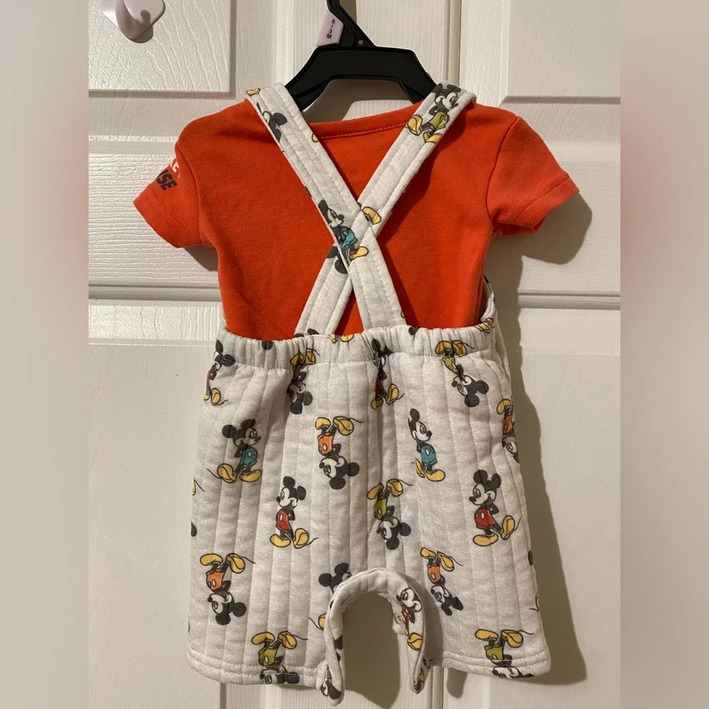 Disney Mickey Mouse Overalls with Red T-Shirt - Picture 2 of 6